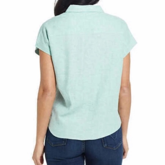 Weatherproof Vintage Mint Linen Tie Front Shirt M - Picture 4 of 11